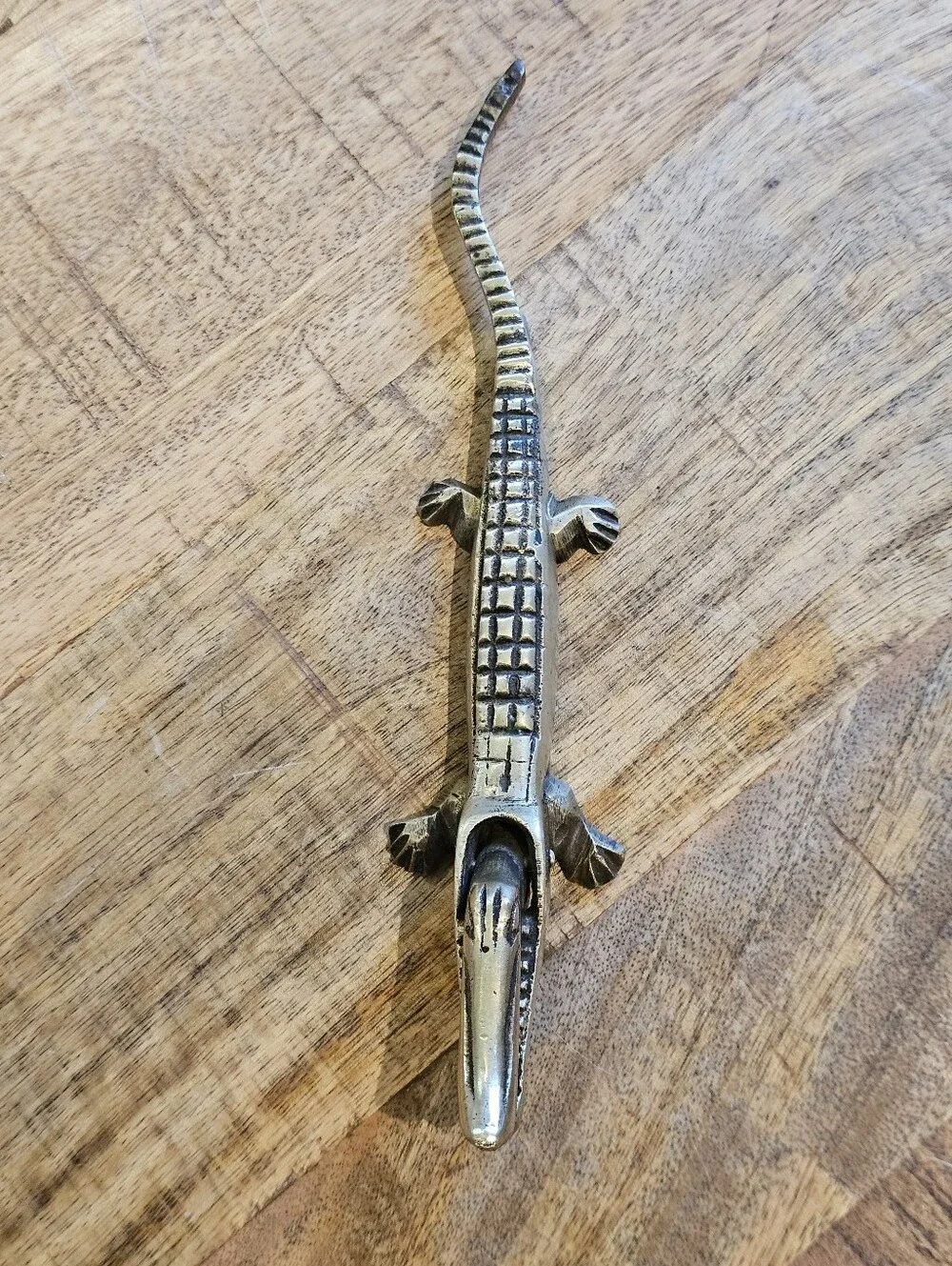 Vintage Brass Alligator Nut Cracker
